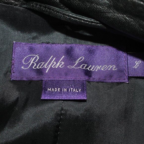 Ralph Lauren Purple Label Men L Black Lambskin Leather Suit Jacket Made in Italy - Picture 9 of 12